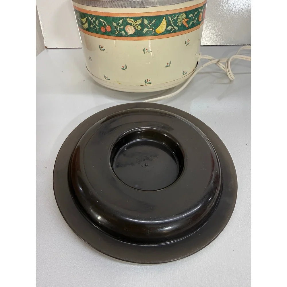 Rival Crock-Ette 1 Qt Slow Cooker Garden of Good Things Vintage Stoneware 3100/2